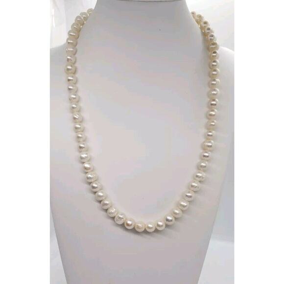 Vintage Genuine Pearl Necklace Choker Large Freshwater Baroque Luster - Picture 1 of 6